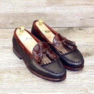 Allen Edmonds NASHUA 10 D Black/Brown * new AE Bags (add $15 new Shoe Trees) o